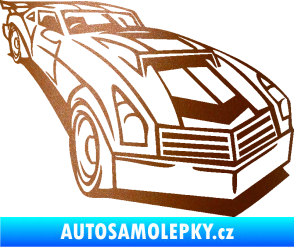 Samolepka Závodní auto 003 pravá měděná metalíza