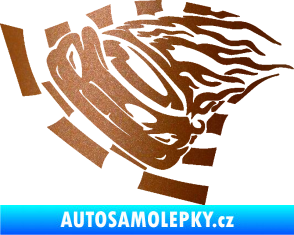 Samolepka Závodní auto 004 levá měděná metalíza