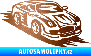 Samolepka Závodní auto 006 pravá měděná metalíza