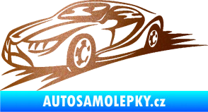 Samolepka Závodní auto 007 levá měděná metalíza