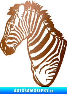 Samolepka Zebra 001 levá hlava měděná metalíza