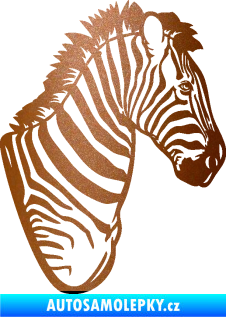 Samolepka Zebra 001 pravá hlava měděná metalíza