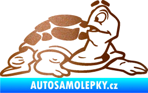 Samolepka Želva 003 pravá měděná metalíza