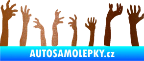 Samolepka Zombie 002 levá mrtví vylézají z hrobu měděná metalíza