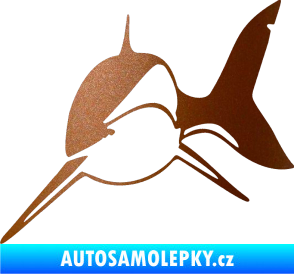 Samolepka Žralok 004 levá měděná metalíza