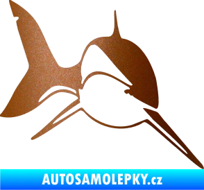 Samolepka Žralok 004 pravá měděná metalíza