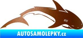 Samolepka Žralok 007 pravá měděná metalíza
