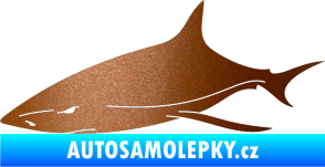 Samolepka Žralok 008 levá měděná metalíza