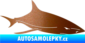 Samolepka Žralok 008 pravá měděná metalíza