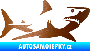Samolepka Žralok 015 pravá měděná metalíza