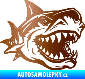Samolepka Žralok 021 pravá měděná metalíza