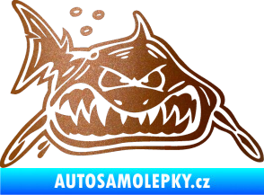 Samolepka Žralok pravá měděná metalíza