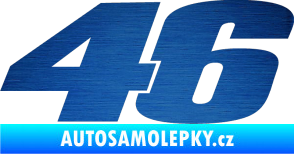 Samolepka 46 Valentino Rossi jednobarevná škrábaný kov modrý
