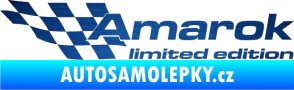 Samolepka Amarok limited edition levá škrábaný kov modrý