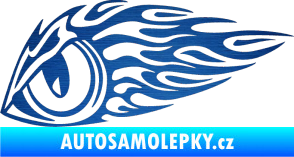 Samolepka Animal flames 016 levá zvířecí oko škrábaný kov modrý
