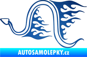 Samolepka Animal flames 040 levá had škrábaný kov modrý