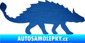Samolepka Ankylosaurus 001 pravá škrábaný kov modrý