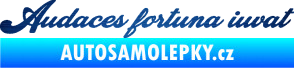 Samolepka Audaces fortuna iuvat nápis odvážnému štěstí přeje škrábaný kov modrý