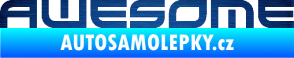Samolepka Awesome škrábaný kov modrý