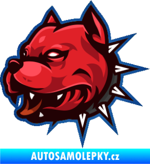 Samolepka Barevný pes 004 s konturou levá škrábaný kov modrý