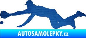 Samolepka Baseball 015 levá škrábaný kov modrý
