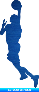 Samolepka Basketbal 007 levá škrábaný kov modrý