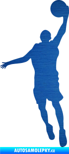 Samolepka Basketbal 009 levá škrábaný kov modrý