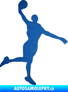 Samolepka Basketbal 012 pravá škrábaný kov modrý