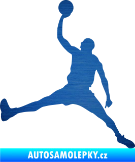 Samolepka Basketbal 016 levá škrábaný kov modrý