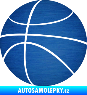 Samolepka Basketbalový míč 001 škrábaný kov modrý