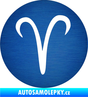 Samolepka Beran zvěrokruh 001 - horoskop škrábaný kov modrý