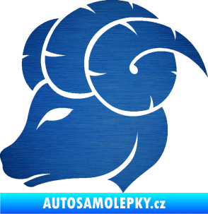 Samolepka Beran zvěrokruh 002 levá škrábaný kov modrý