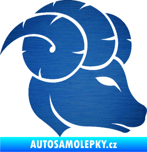 Samolepka Beran zvěrokruh 002 pravá škrábaný kov modrý