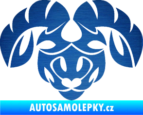 Samolepka Beran zvěrokruh 003  škrábaný kov modrý