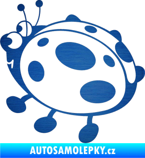 Samolepka Beruška 001 levá škrábaný kov modrý