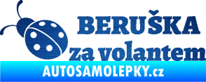 Samolepka Beruška za volantem škrábaný kov modrý