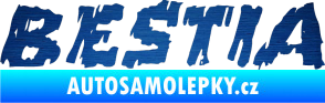 Samolepka Bestia škrábaný kov modrý