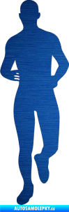 Samolepka Běžec 002 levá škrábaný kov modrý