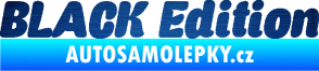 Samolepka Black edition 001 nápis škrábaný kov modrý