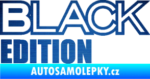 Samolepka Black edition škrábaný kov modrý