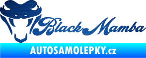 Samolepka Black mamba nápis škrábaný kov modrý