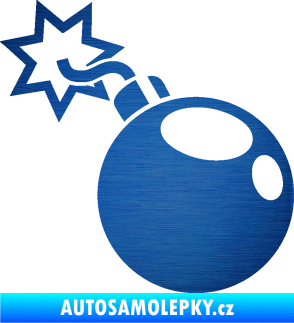 Samolepka Bomba 001 levá škrábaný kov modrý