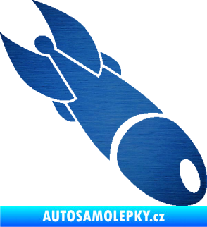 Samolepka Bomba 004 pravá škrábaný kov modrý