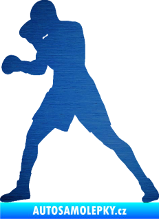Samolepka Boxer 001 levá škrábaný kov modrý