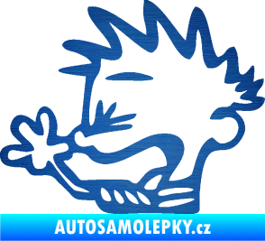 Samolepka Boy tůdle nůdle levá škrábaný kov modrý