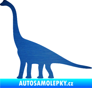 Samolepka Brachiosaurus 001 levá škrábaný kov modrý