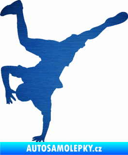 Samolepka Breakdance 001 levá škrábaný kov modrý