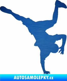 Samolepka Breakdance 001 pravá škrábaný kov modrý