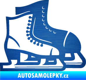 Samolepka Brusle 001 pravá škrábaný kov modrý