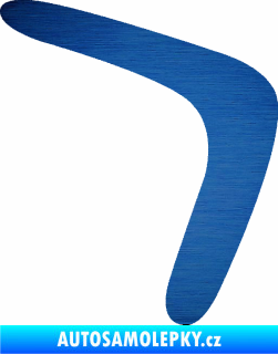 Samolepka Bumerang 001 pravá škrábaný kov modrý
